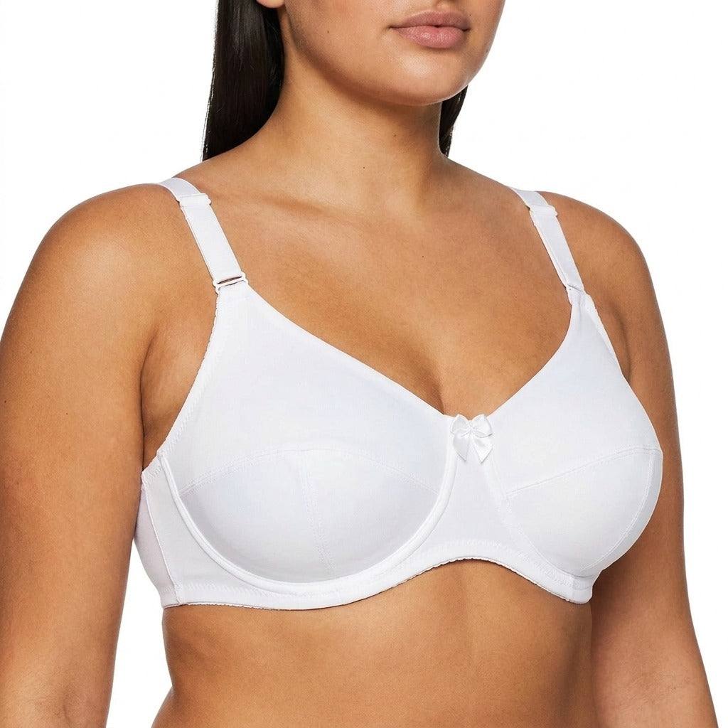 Cora Full Coverage Minimizer Plus Bra White Angled Front