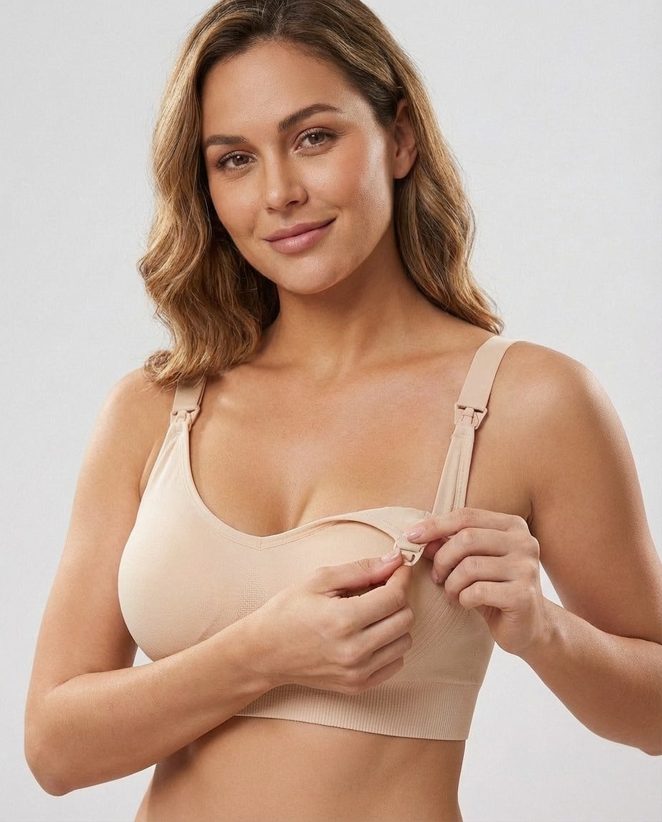 Celeste Seamless Clip Down Nursing Bra Nude Front