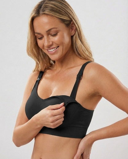Celeste Seamless Clip Down Nursing Bra Black Side