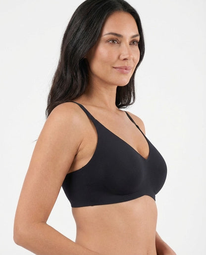 Solene Seamless Jelly Wireless Push Up Bra Black Side