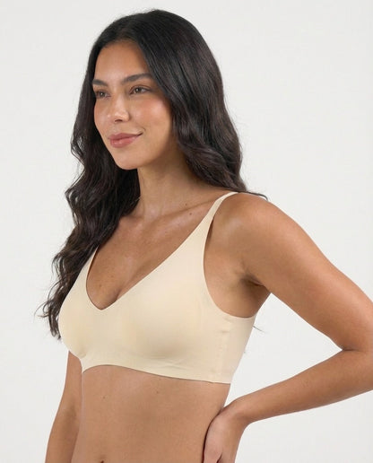 Solene Seamless Jelly Wireless Push Up Bra Ivory Side