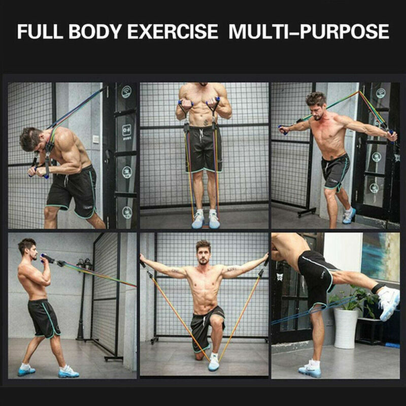 11 Piece Fitness Resistance Bands Exercise Set