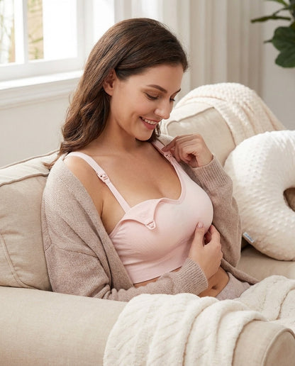 Celeste Seamless Clip Down Nursing Bra Pink Lifestyle