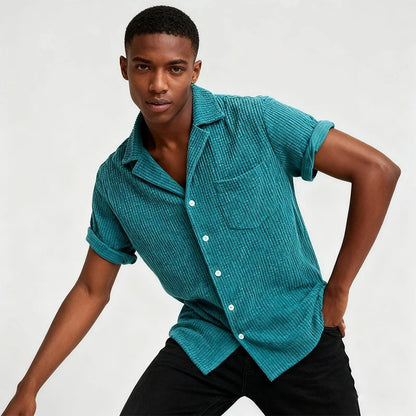 Nztrendys Men's Waffle Button-Up Shirt