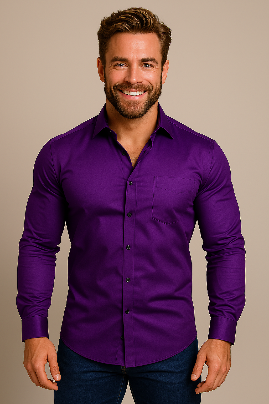 Elegant Wrinkle-Free Dress Shirt for Men