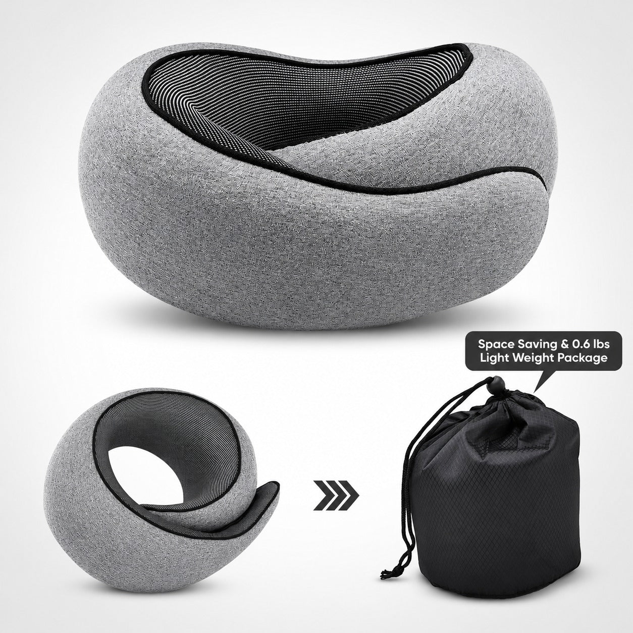 Travel Neck Pillow - Comfortable Full Neck Support