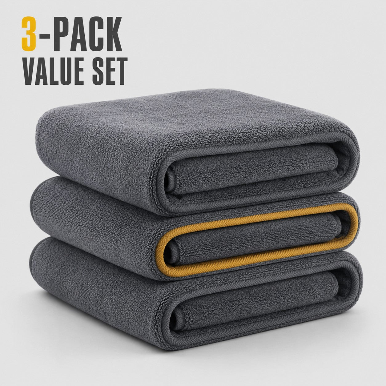 AquaGlide microfiber car drying towel 3-pack value set