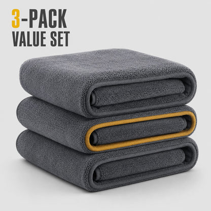 AquaGlide microfiber car drying towel 3-pack value set