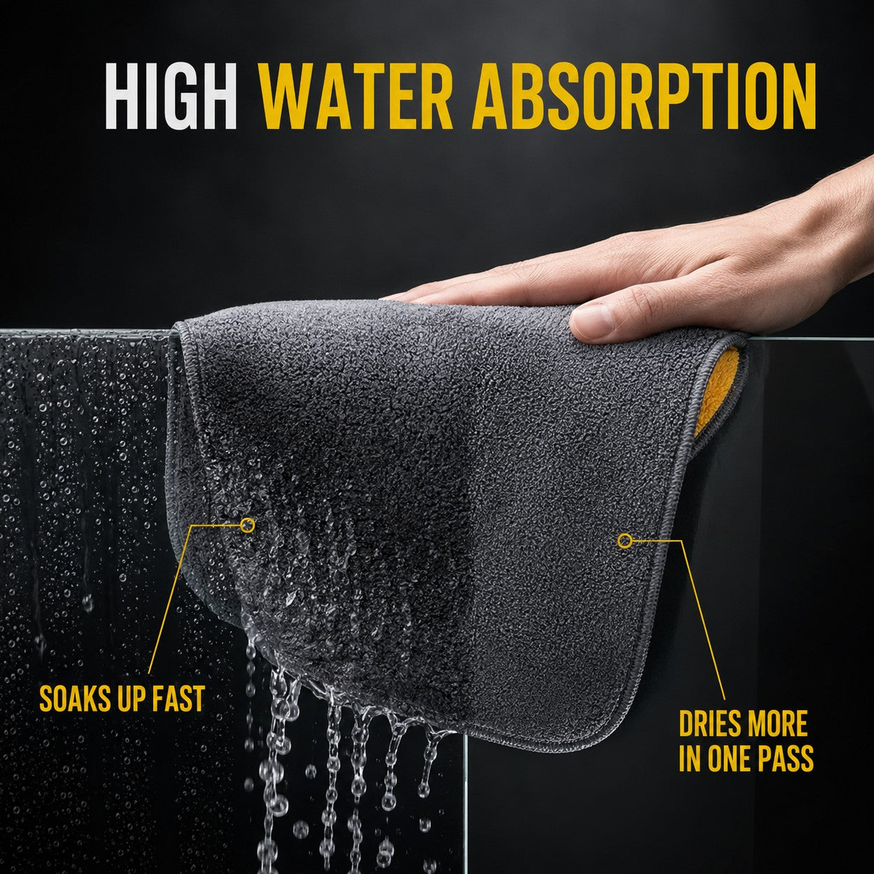 High water absorption microfiber towel soaks up water fast