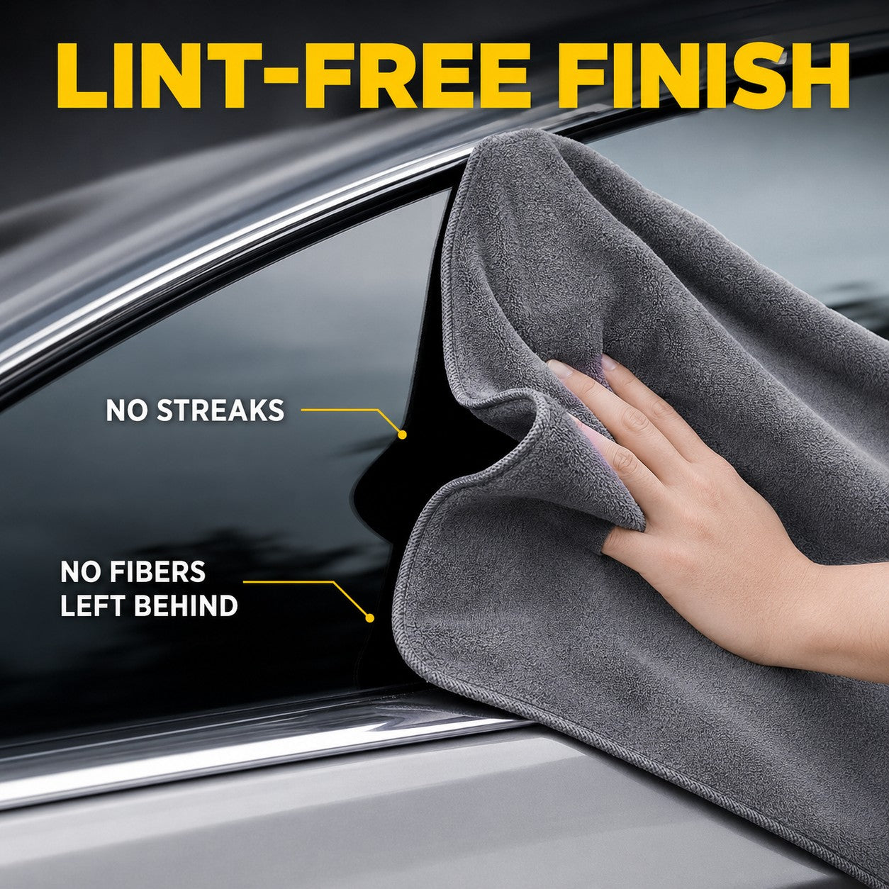 Lint-free streak-free finish with no fibers left behind