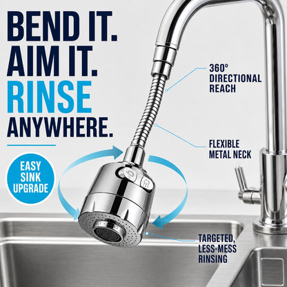 Bend it, aim it, rinse anywhere with 360 degree directional reach