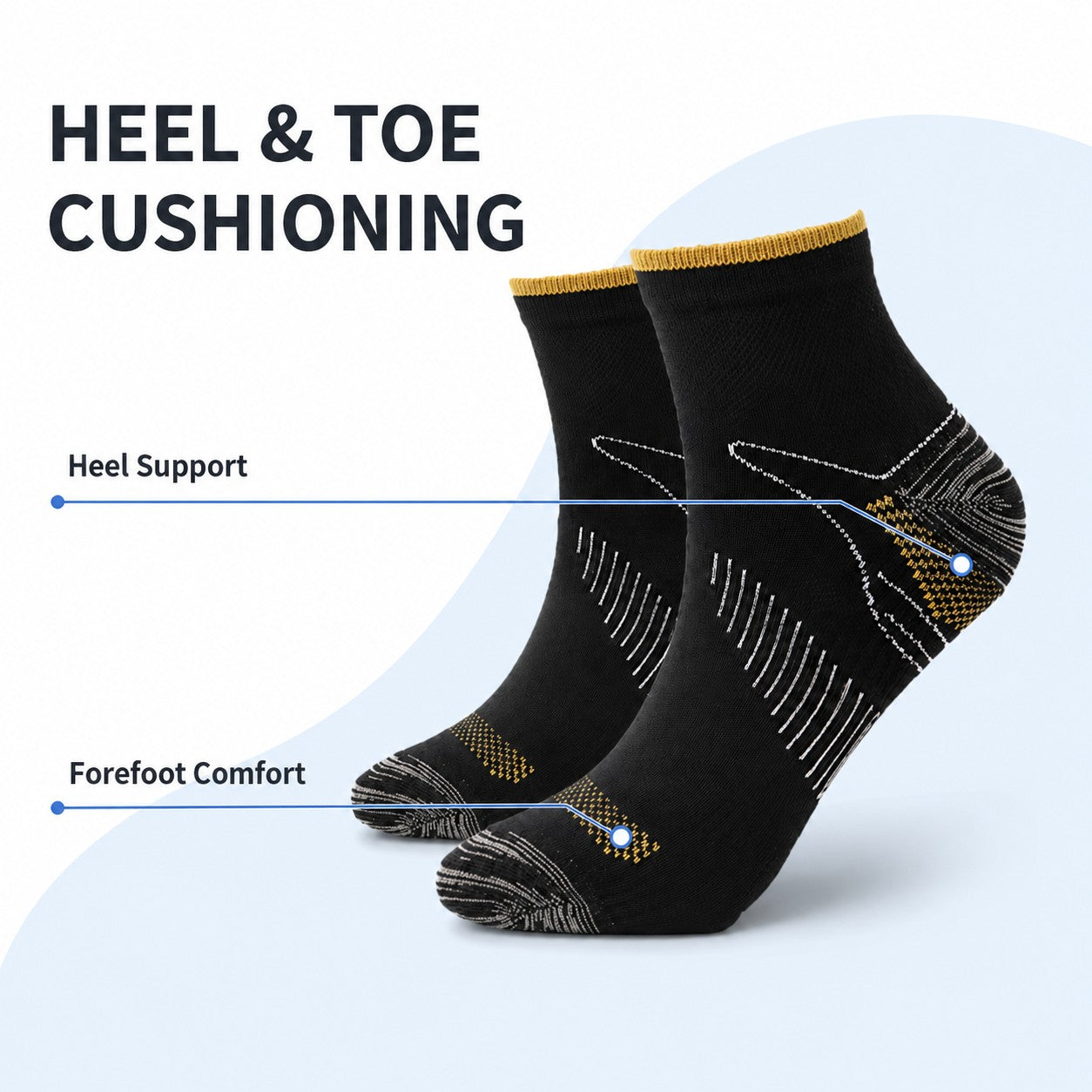 Heel and toe cushioning