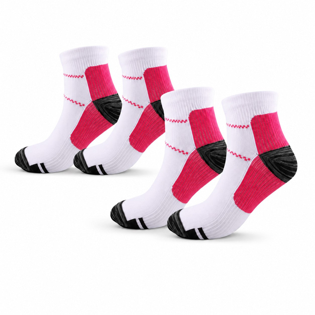 Pink plantar fasciitis arch support socks 2-pair