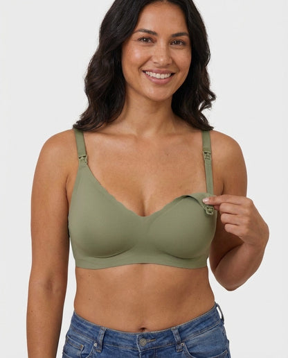 Aria Maternity Nursing Bra in green
