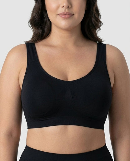 Arielle Wirefree Sleep Bra Black Front Close Product Detail