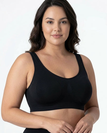 Arielle Wirefree Sleep Bra Black Hero Front Model