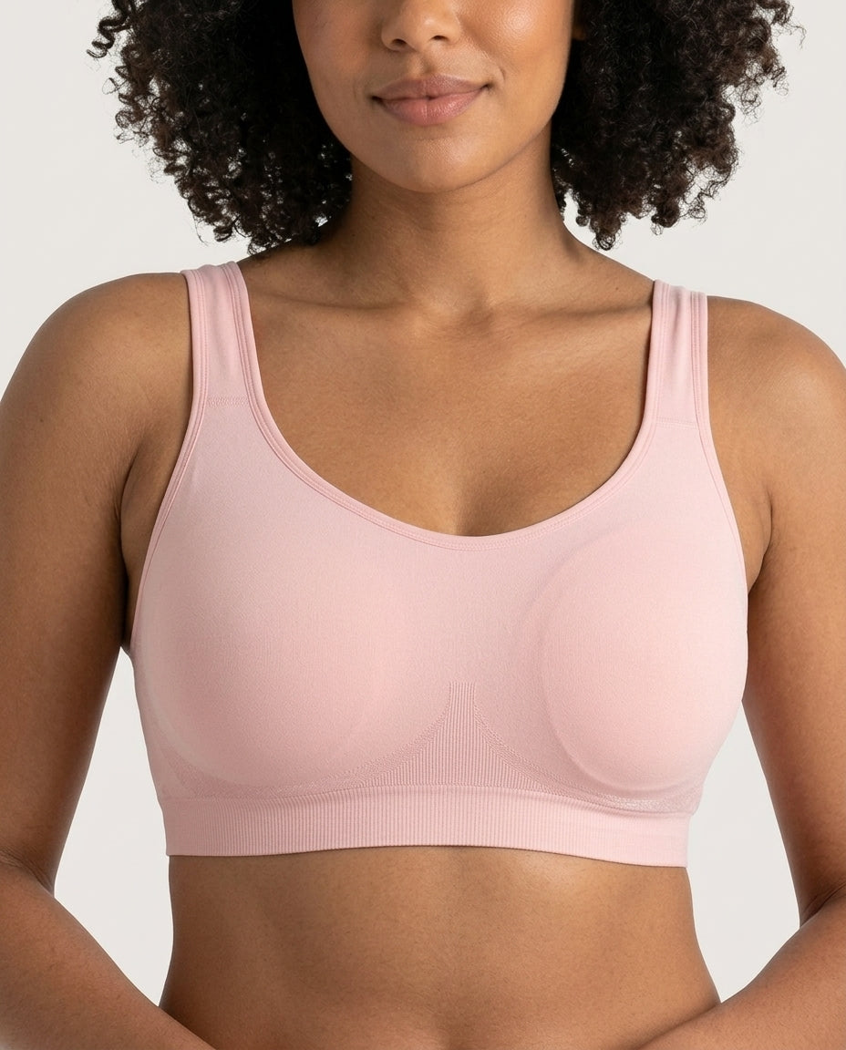 Arielle Wirefree Sleep Bra Soft Pink Front Close Product Detail