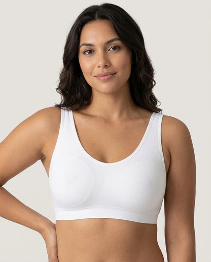 Arielle Wirefree Sleep Bra White Hero Front Model