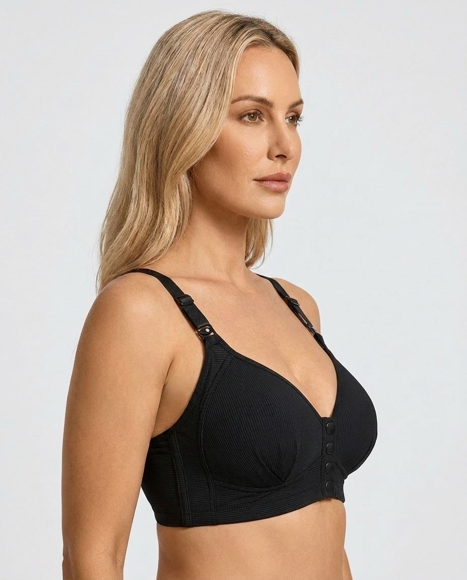 Aurelia Front-Closure Bra in black - side