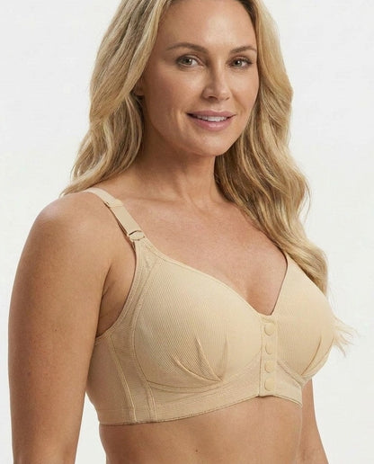 Aurelia Front-Closure Bra in nude - side detail