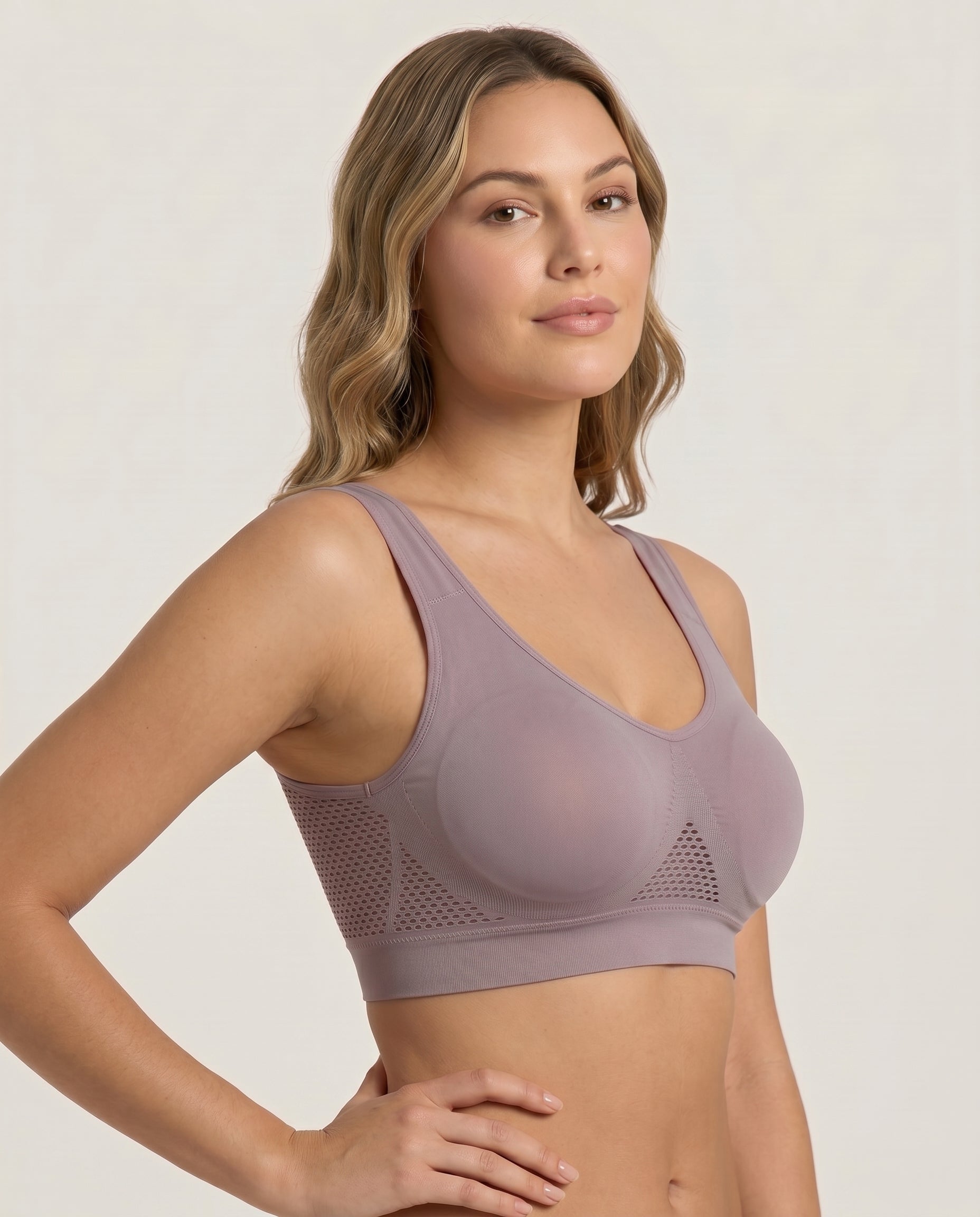Ava Airflow Wirefree Comfort Bra Dusty Mauve Side View