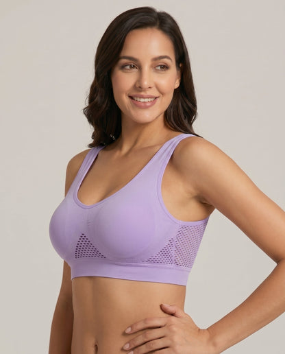 Ava Airflow Wirefree Comfort Bra Lavender Side View