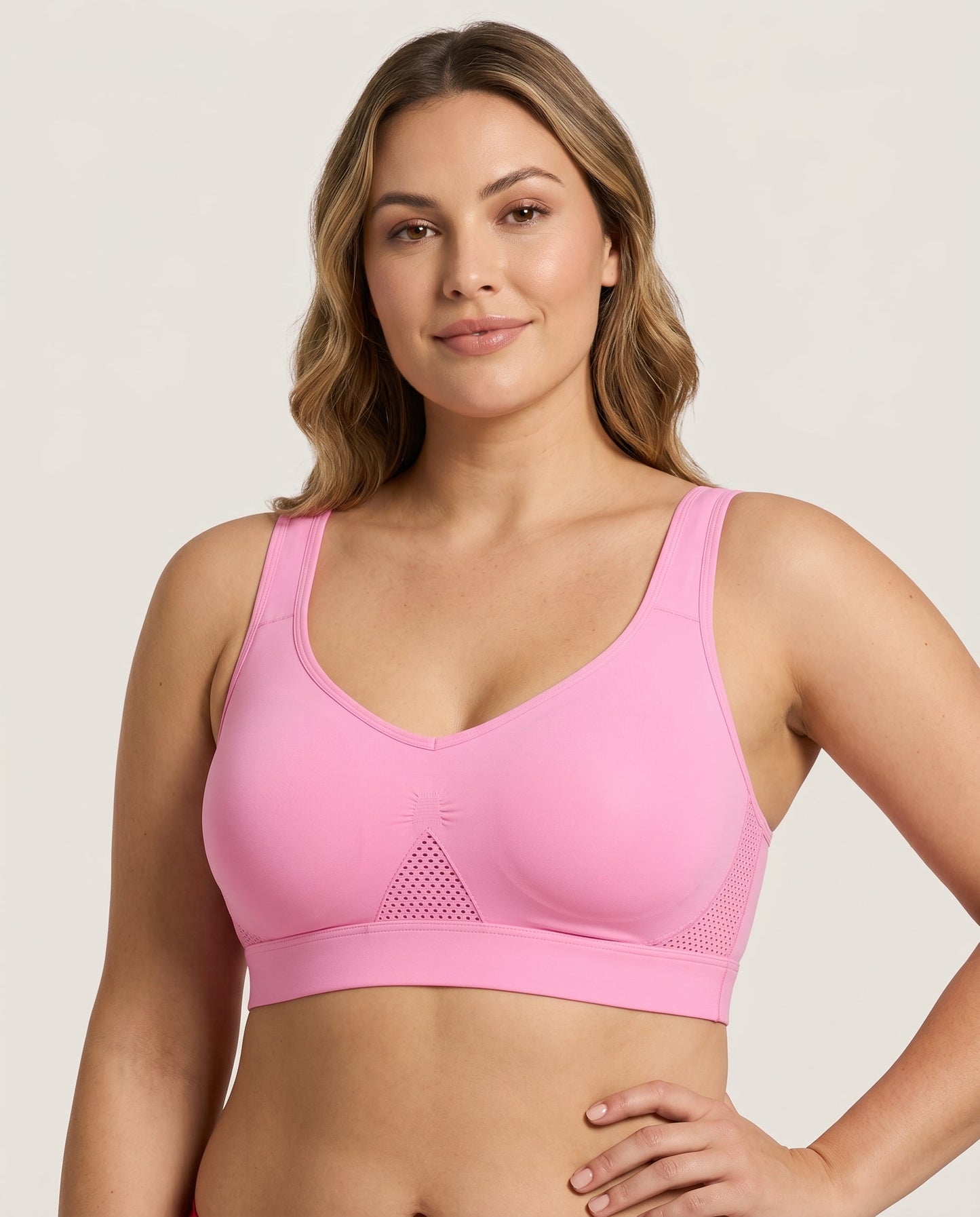 Ava Airflow Wirefree Comfort Bra Pink Model Front
