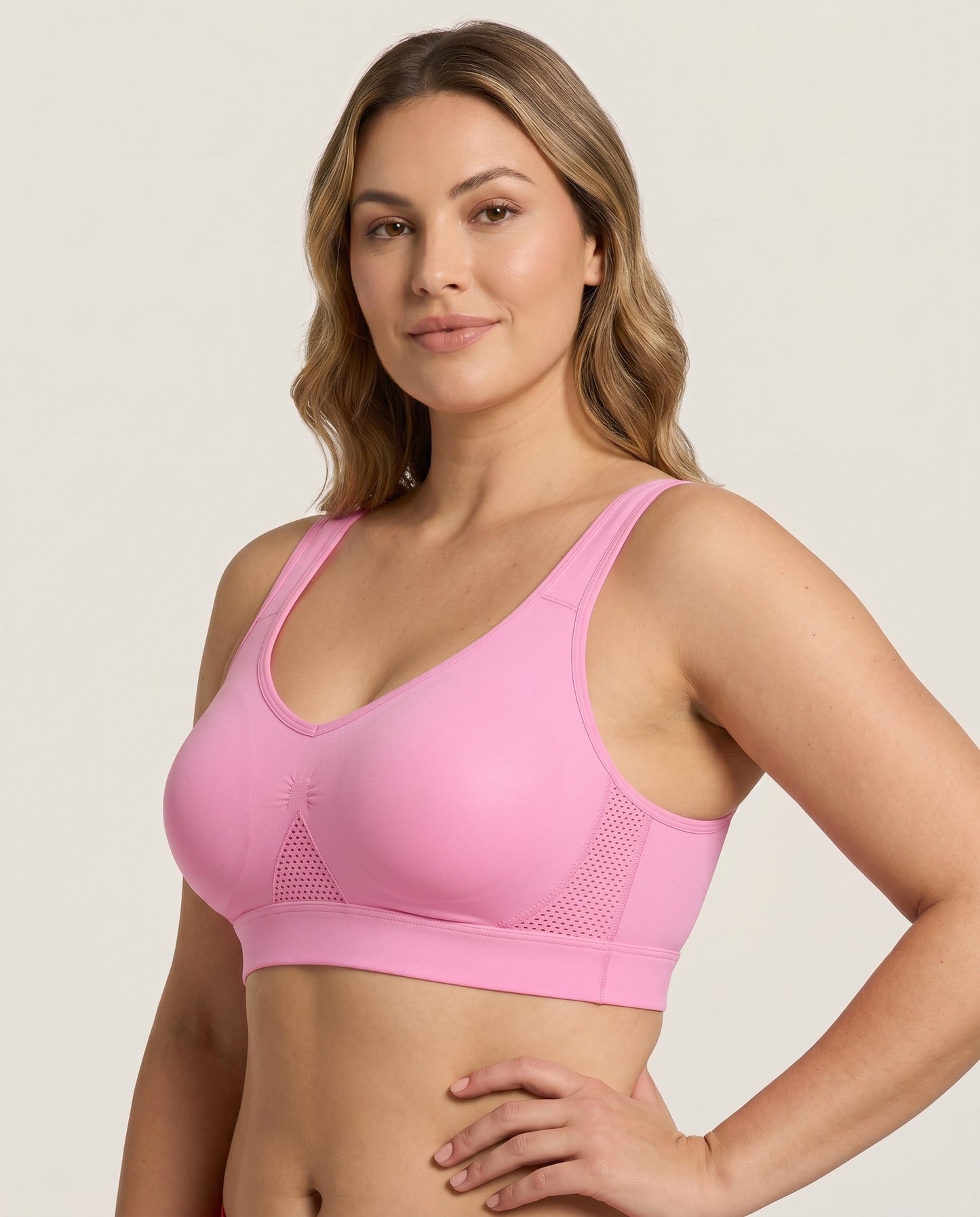 Ava Airflow Wirefree Comfort Bra Pink Side View