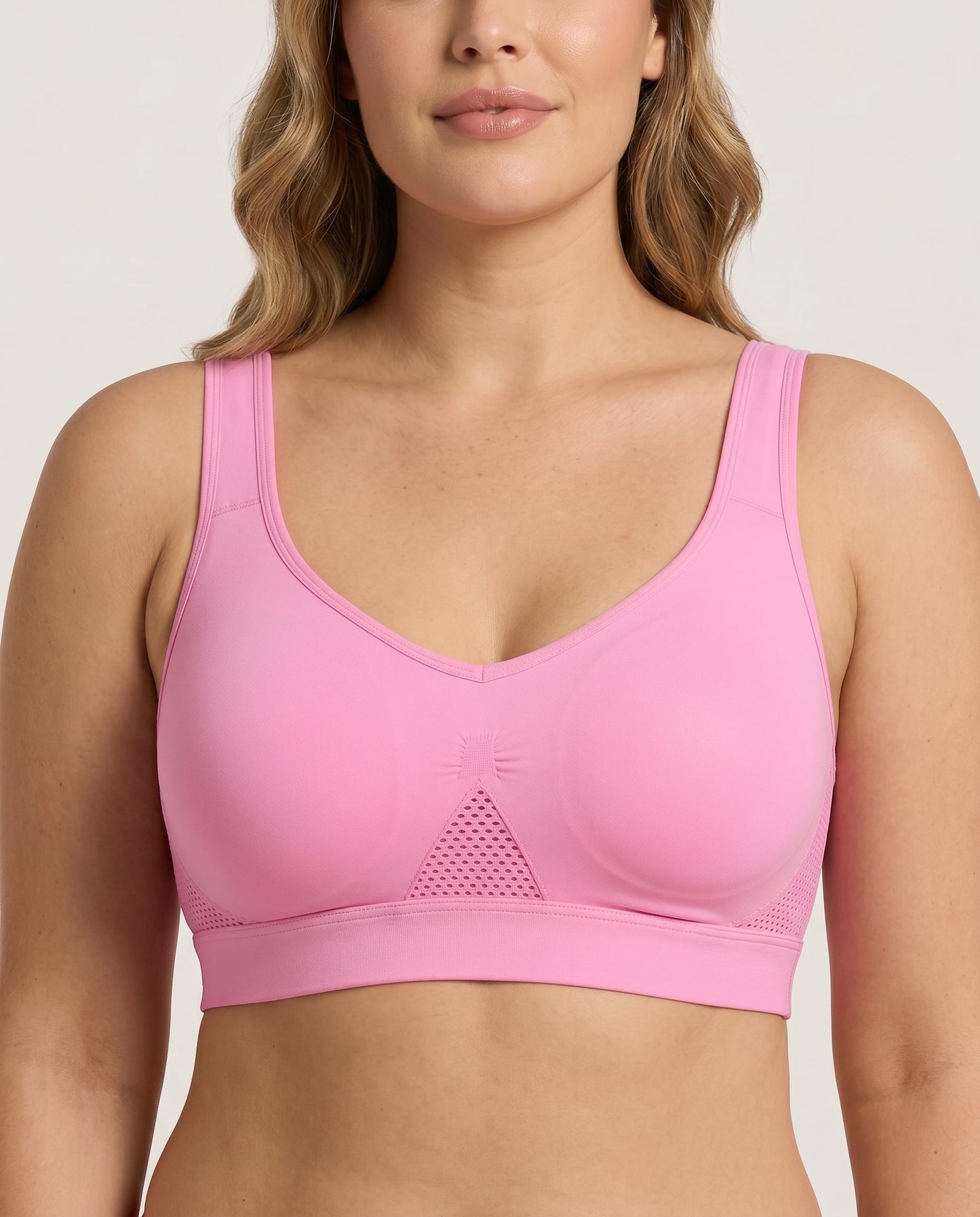 Ava Airflow Wirefree Comfort Bra Pink Support Detail