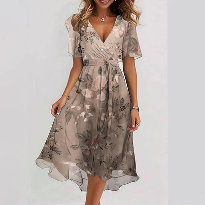 Amara Floral Women’s Midi Dress - Elegant