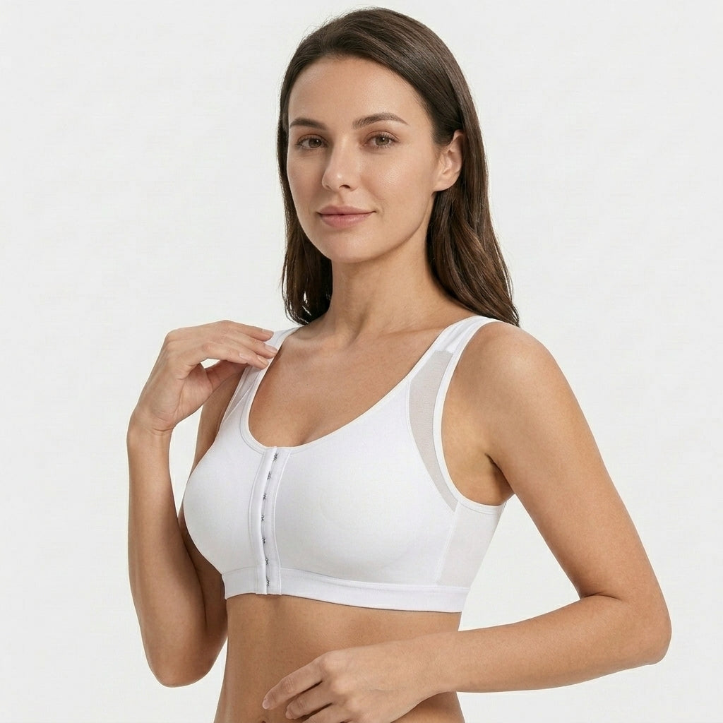 Calira Front Closure Full Coverage Bra White Side
