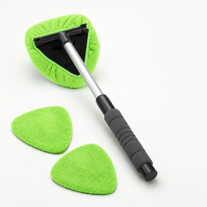 ClearReach telescopic window car cleaning brush set in green