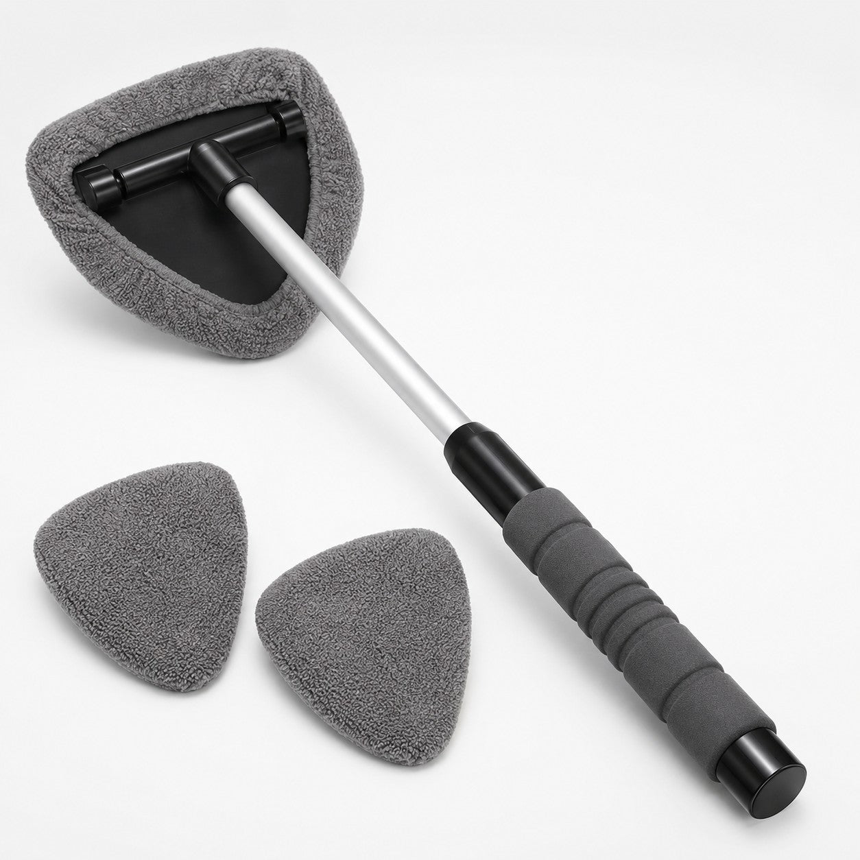 ClearReach telescopic window car cleaning brush set in grey