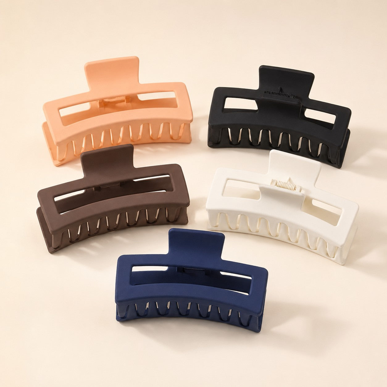 ClipLuxe square hair claw clips in five colours