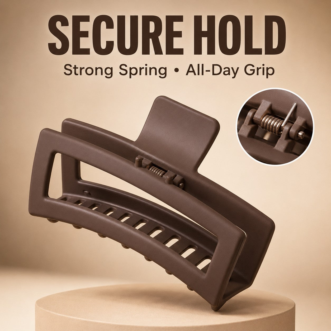 Secure hold with a strong spring and all-day grip