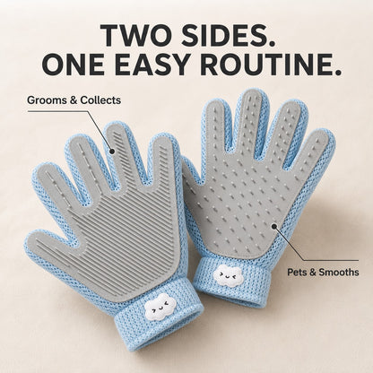 Two sides one easy routine - grooms and collects, pets and smooths