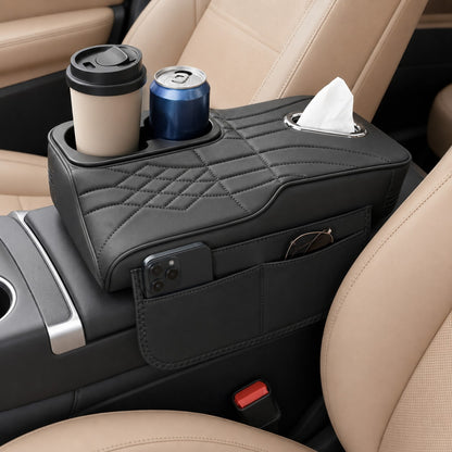 Dual cup holders keeping drinks secure in the car