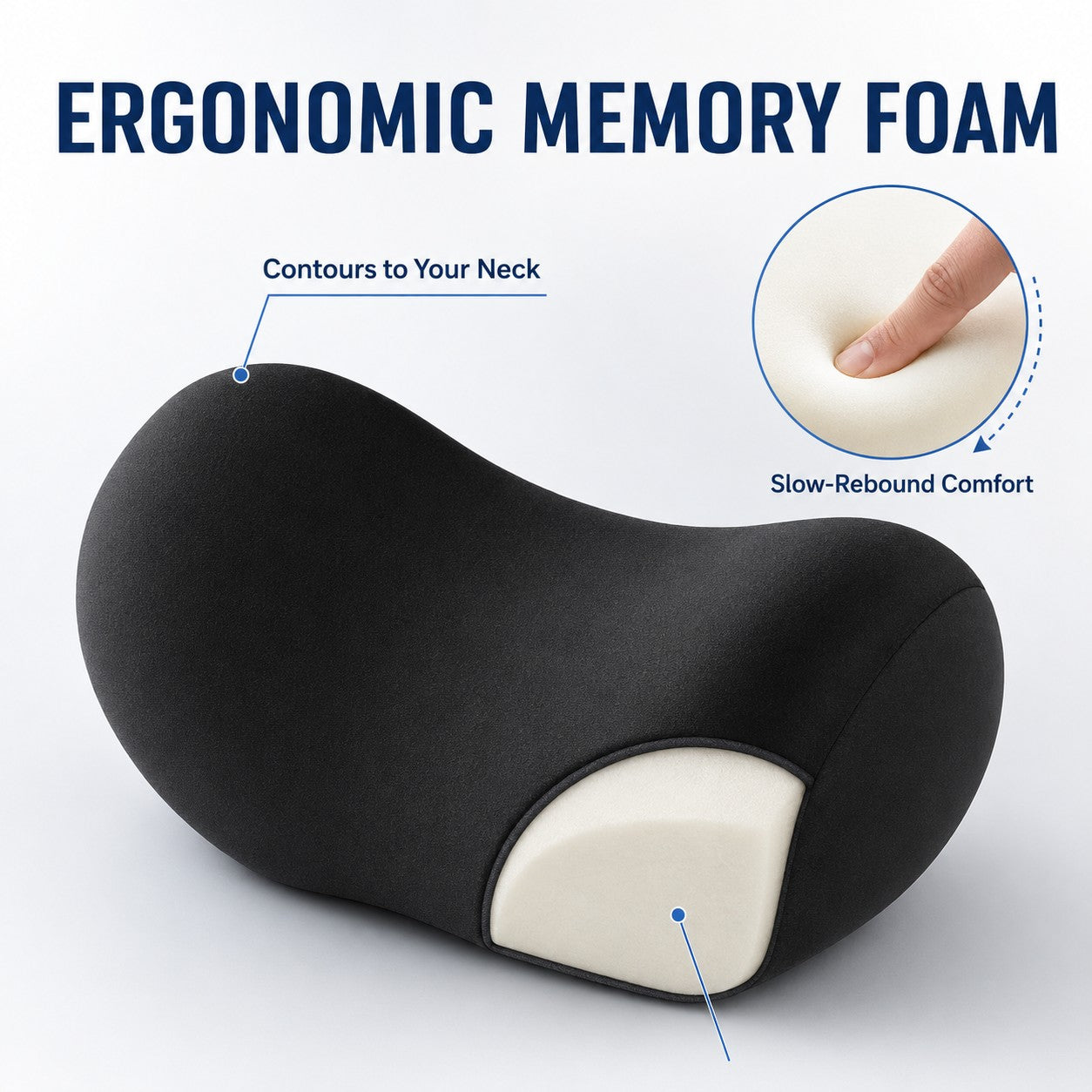 Ergonomic memory foam that contours to your neck