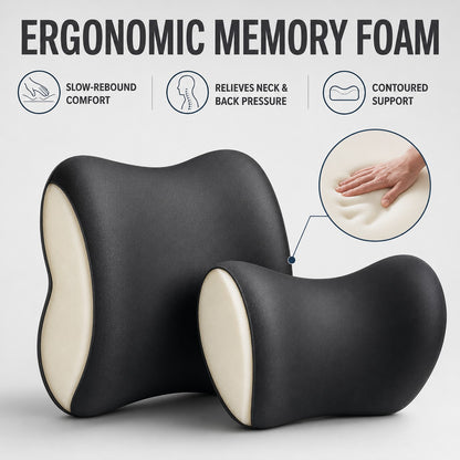 Ergonomic memory foam with slow-rebound comfort and contoured support