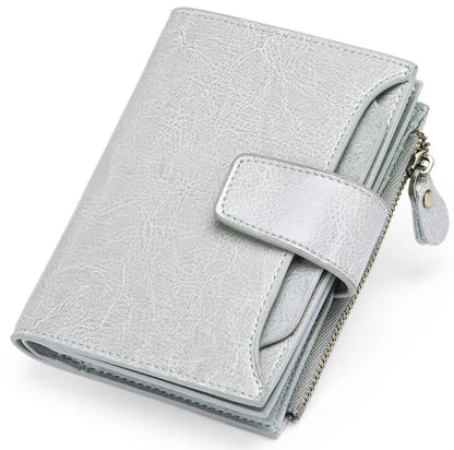 Compact Genuine Leather Multi-Pocket Wallet