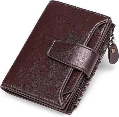 Compact Genuine Leather Multi-Pocket Wallet