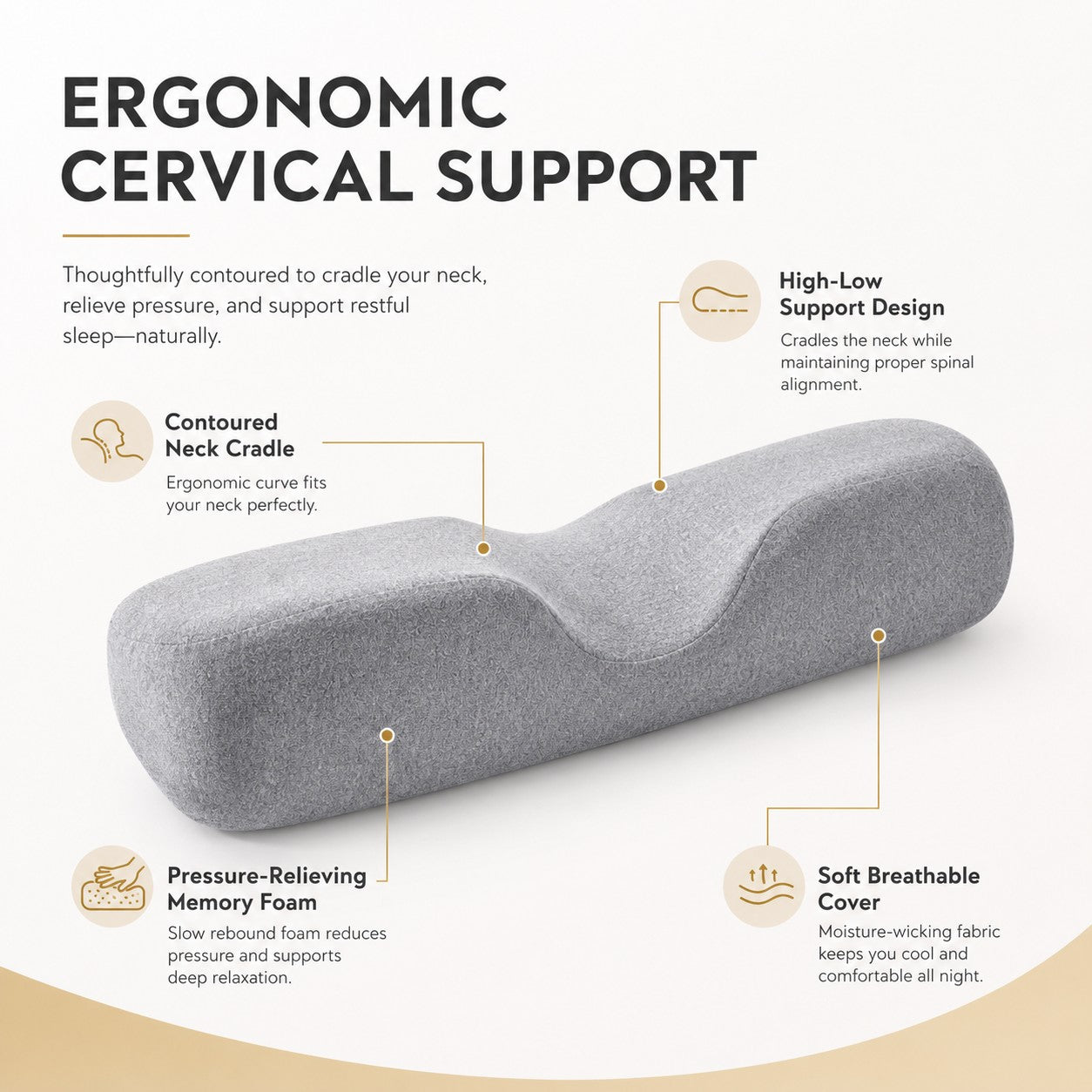 Ergonomic cervical support contour