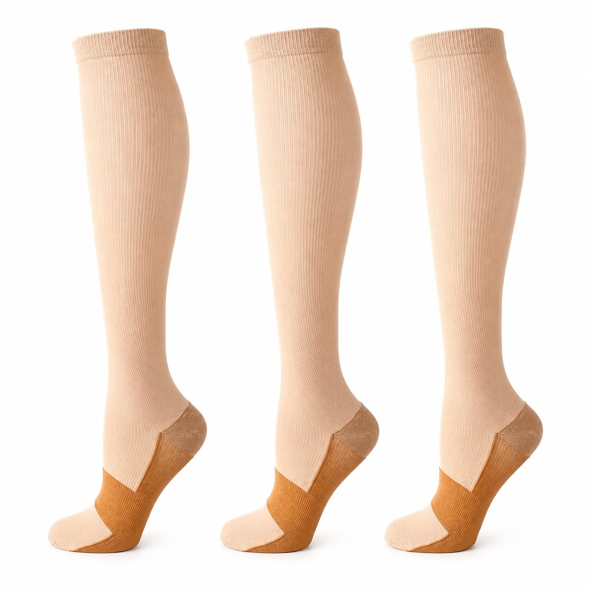 Copper Compression Socks - Nude