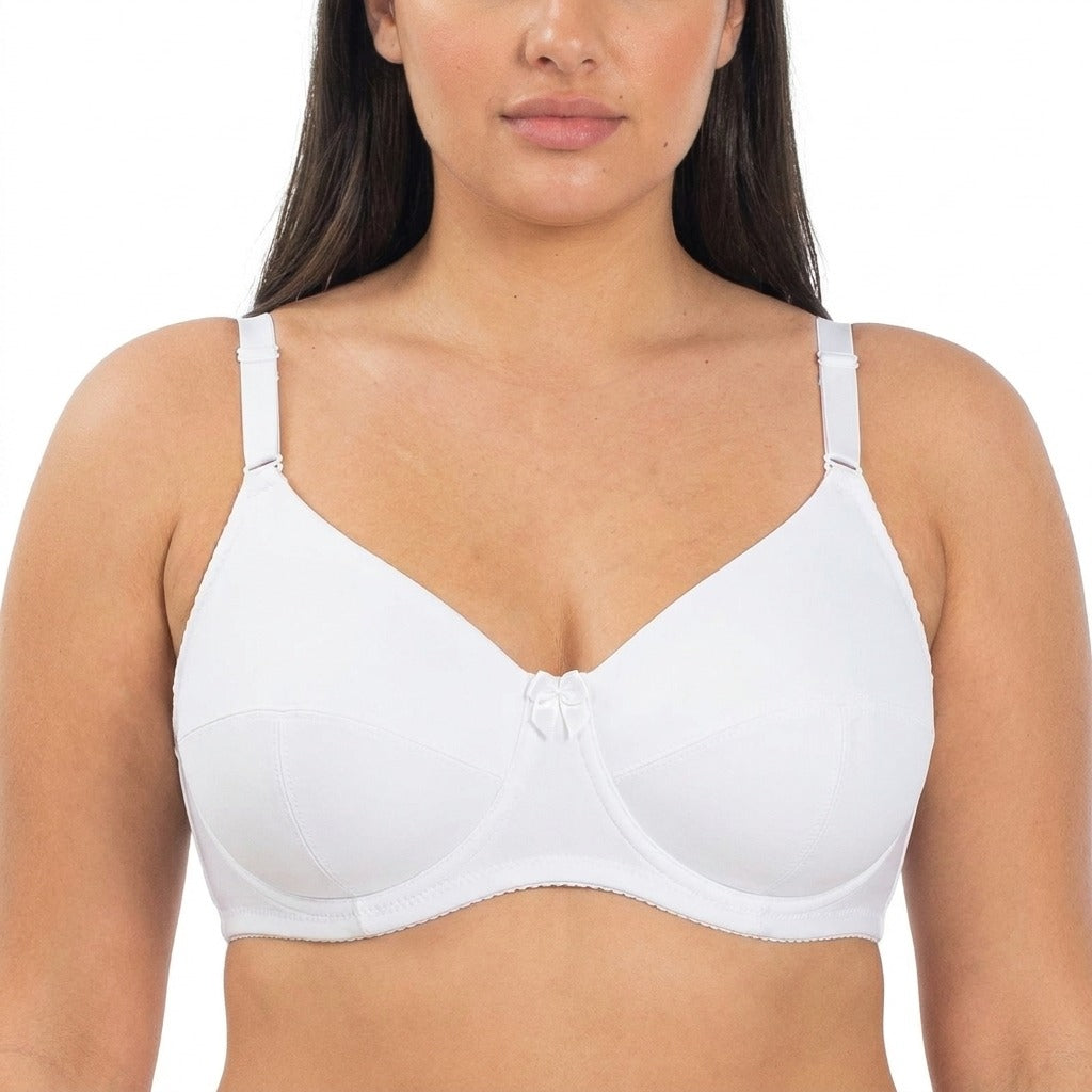 Cora Full Coverage Minimizer Plus Bra White Close Front