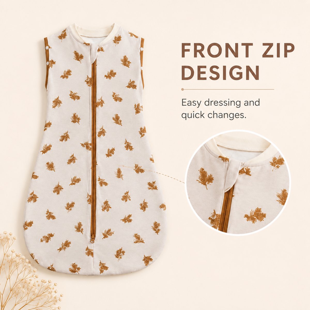Front zip design