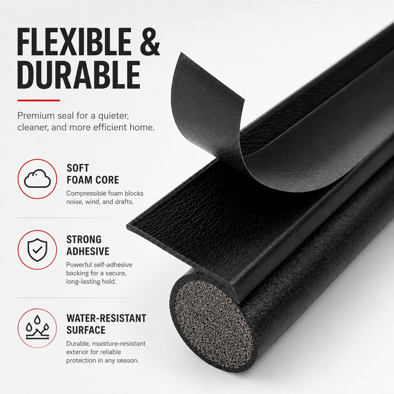 Flexible and durable foam seal