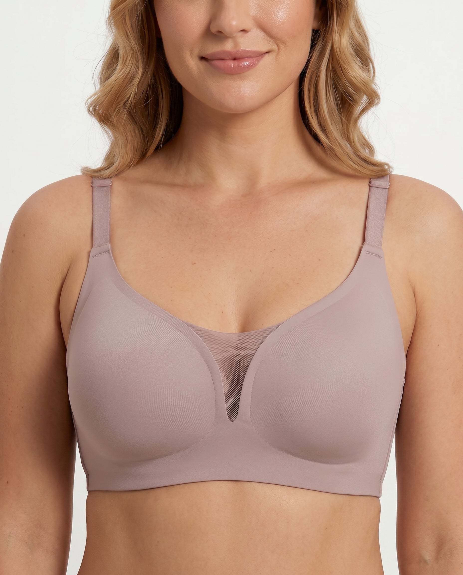 Demi Seamless Smoothing Wireless Bra Dusty Mauve Product Front