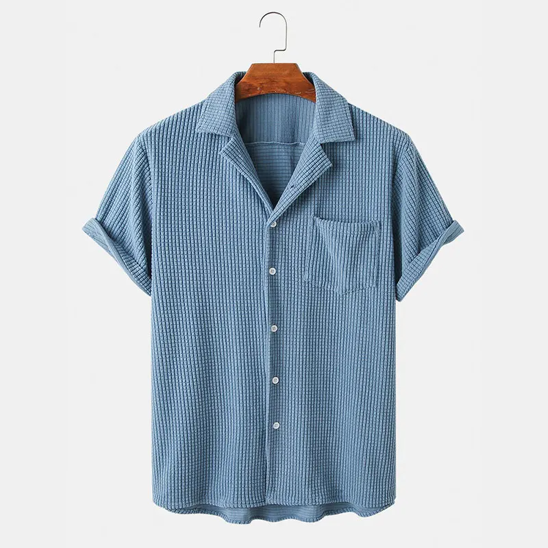 Nztrendys Men's Waffle Button-Up Shirt