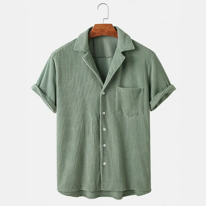 Nztrendys Men's Waffle Button-Up Shirt