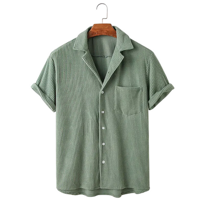 Nztrendys Men's Waffle Button-Up Shirt